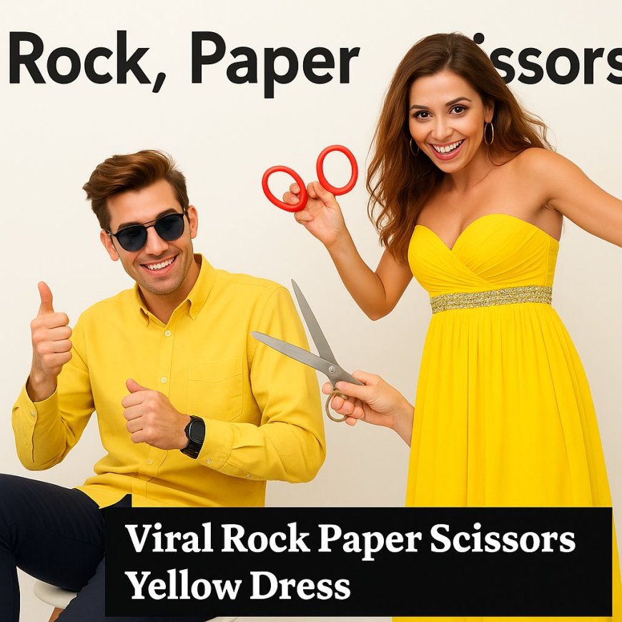 Viral Rock Paper Scissors Yellow Dress